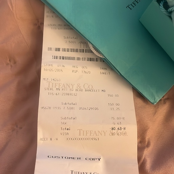 Tiffany & Co. Sterling Silver Return To Round Tag Bead Bracelet RETIRED - Picture 4 of 14